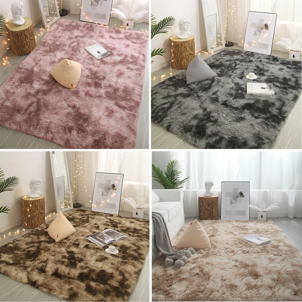 Plush carpet living room Decoration Gray bedroom carpet Fluffy Mat for hallway Non-slip Hair Rugs Bedside designs room Mat