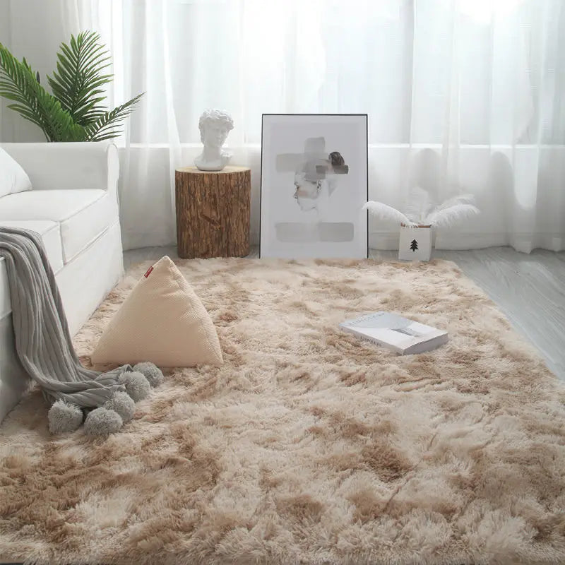 Plush carpet living room Decoration Gray bedroom carpet Fluffy Mat for hallway Non-slip Hair Rugs Bedside designs room Mat