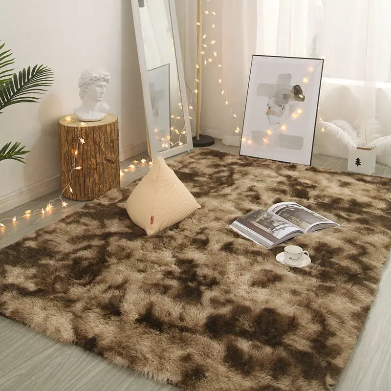 Plush carpet living room Decoration Gray bedroom carpet Fluffy Mat for hallway Non-slip Hair Rugs Bedside designs room Mat