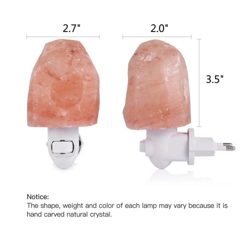 Natural Himalayan Wall Night Light LED Warm Crystal Hand Carved Bedside Salt Lamp for Bedroom Home Room Decoration 방꾸미기 아이