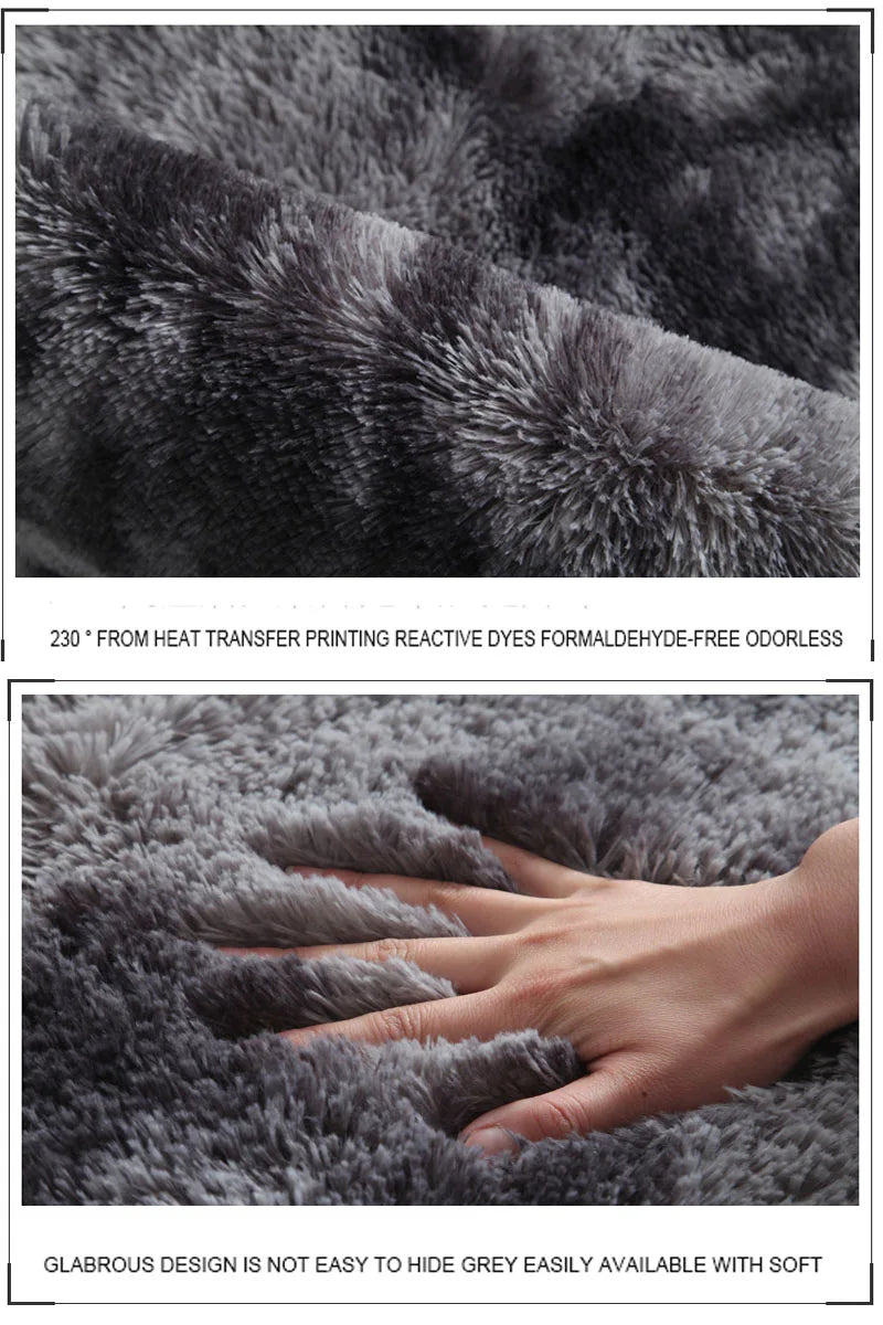 Plush carpet living room Decoration Gray bedroom carpet Fluffy Mat for hallway Non-slip Hair Rugs Bedside designs room Mat