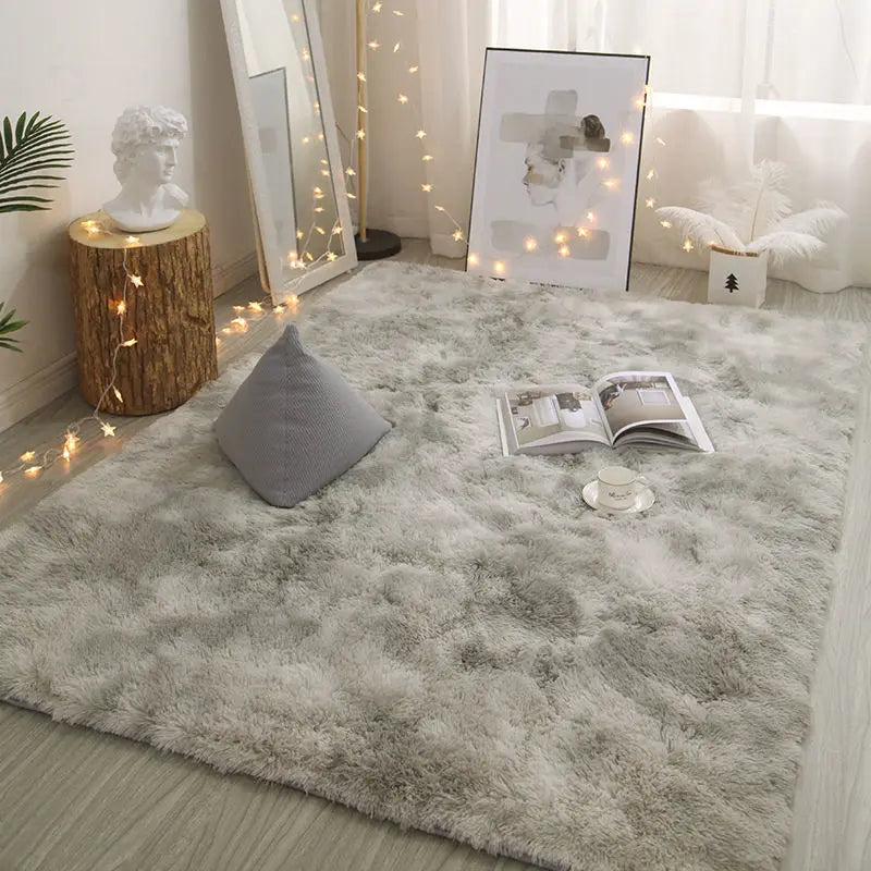 Plush carpet living room Decoration Gray bedroom carpet Fluffy Mat for hallway Non-slip Hair Rugs Bedside designs room Mat