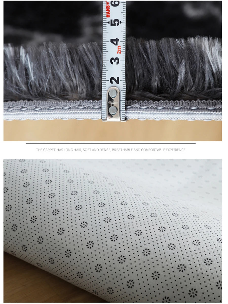 Plush carpet living room Decoration Gray bedroom carpet Fluffy Mat for hallway Non-slip Hair Rugs Bedside designs room Mat