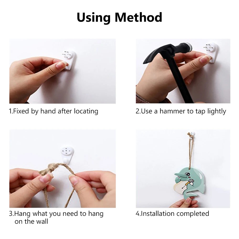 20Pcs Wall Hooks Invisible Nail Hanging Seamless Nails Wall Pictures Photo Hanger Frame Hanger Painting Wall Hook Nail Furniture