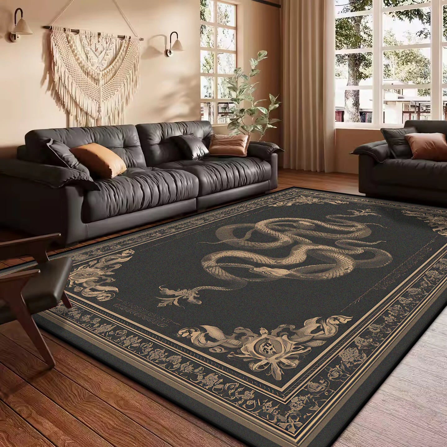 French Retro Style Creative Living Room Carpet Floral Pattern Kitchen Corridor Bedroom Mat Home Decoration Easy Care Sofa Rug