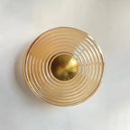 SANDYHA Modern Glass Wall Lamp Circular Night Light Nordic Style Home Decor Bedroom Living Room Study Corridor Background