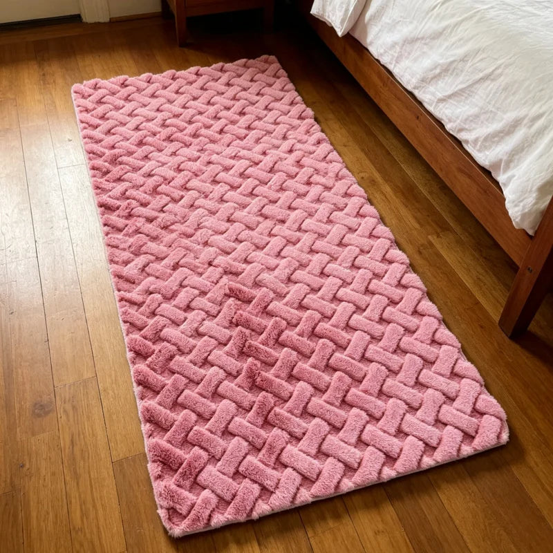 Fluffy Faux Rabbit Fur Carpet for Bedroom Floor Mat Plush Bedside Area Rug Soft Anti Slip Kid Room Sofa Home Decor Washable Rug