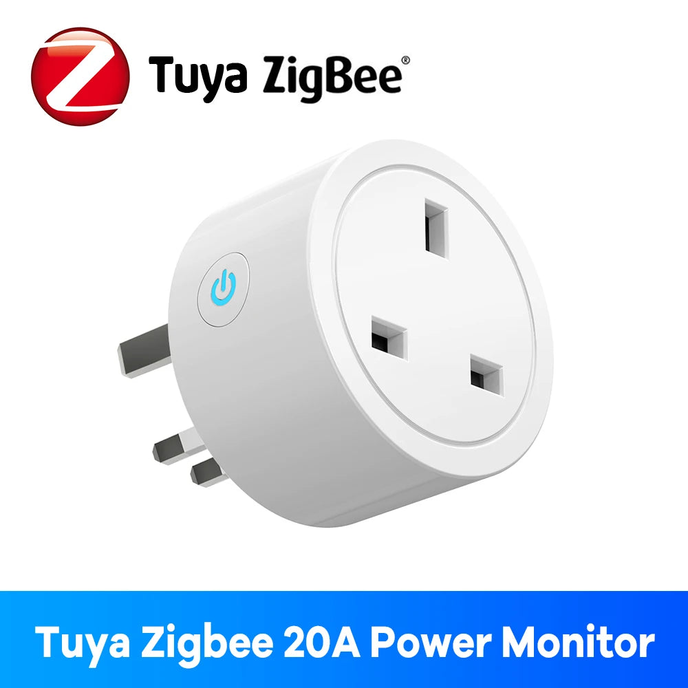 Zigbee Smart Plug 16A UK Socket Works With Alexa Google Home Energy Monitor Timer Remote Control for Electrical Sockets Tuya APP