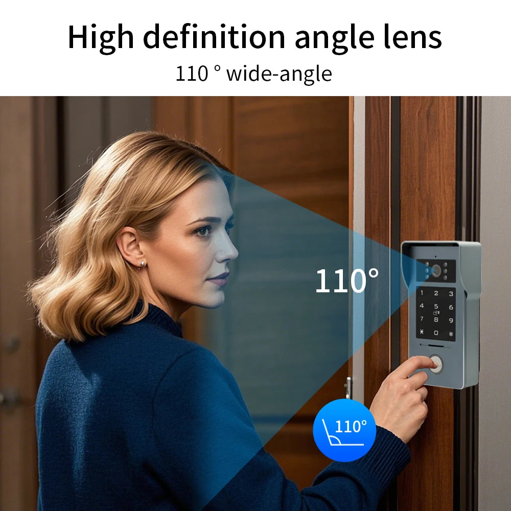 TUYA WIFI 7/10in Video Doorbell Intercom Kits 1080P Monitor Outdoor Camera 2-Wire Audio Remote Unlock Door Phone Visual Intercom