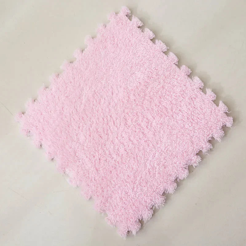30X30cm DIY Jigsaw Shaggy Carpet Living Room Bedroom Soft Floor Area Rug Children Kids Magic Patchwork Plush Mat Baby Play Mats