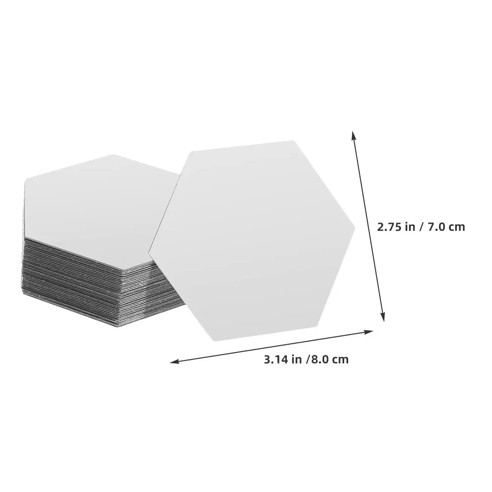 48Pcs Hexagon Self Adhesive Mirror Wall Stickers Acrylic Geometric Peel Stick Tiles for Living Room Bedroom Bathroom Decor