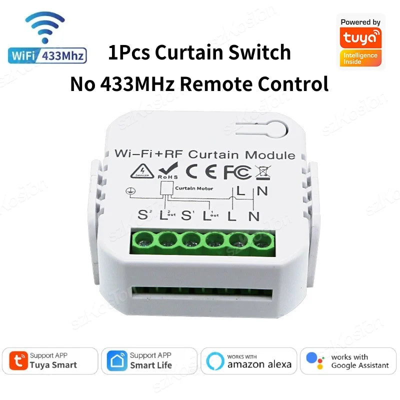 Tuya WiFi Zigbee Smart Curtain Switch Module Connect Roller Blinds Shutter Electric Motor Work with Alexa Google Home Smart Life