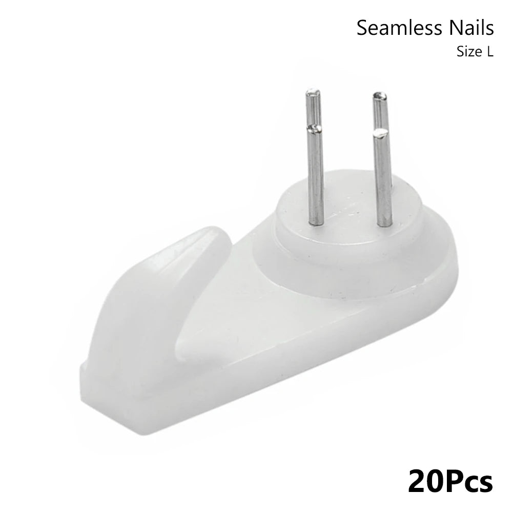 20Pcs Wall Hooks Invisible Nail Hanging Seamless Nails Wall Pictures Photo Hanger Frame Hanger Painting Wall Hook Nail Furniture