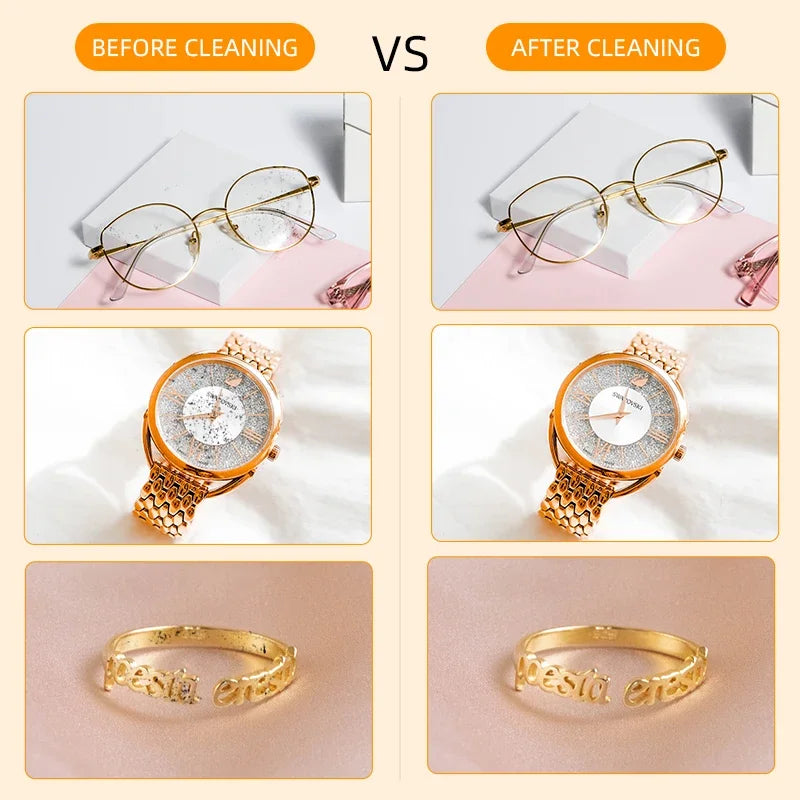 250mAh Ultrasound Timed jewelry Glasses toothbrush Cleaning Machine 3 Gear 360° High Frequency Ultrasonic Deep Cleaning 2026