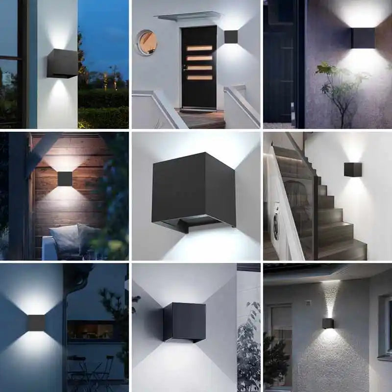 IP65 Waterproof 6W 12W indoor outdoor Led Wall Lamp modern Aluminum Adjustable Surface Mounted Cube Led Garden Porch Light