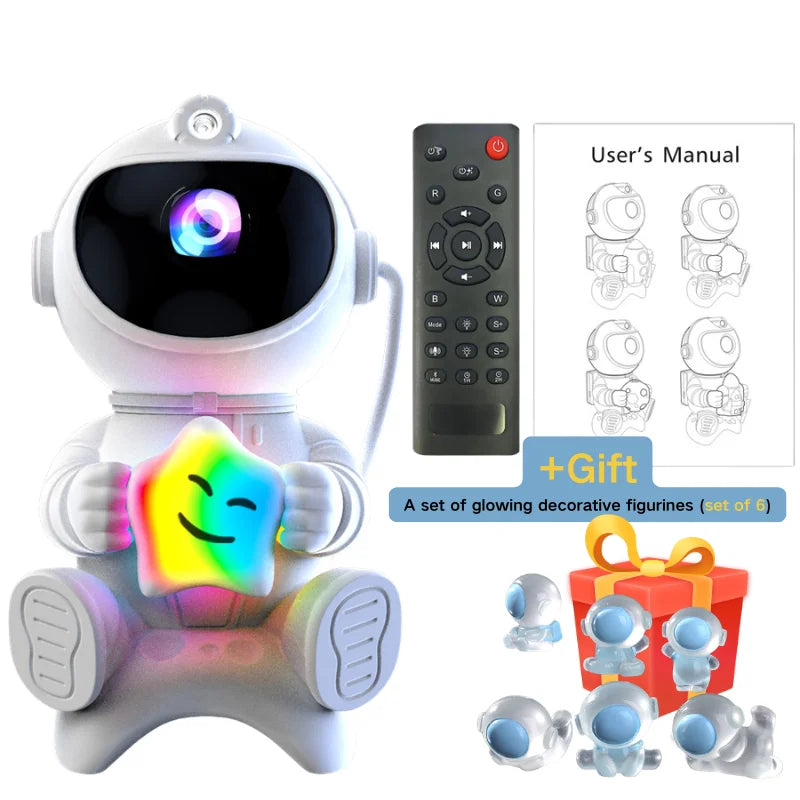 Astronaut LED Night Light Galaxy Star Projector Bluetooth Speaker Remote Control Timer 360° Adjustable Angle for Bedroom Decor