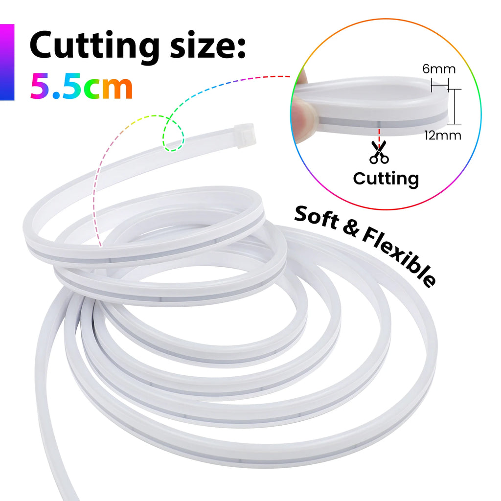 5V RGB Neon Strip Light 1M 2M 3M 3AA Battery Box With Bluetooth Remote Control Waterproof Flexible Ribbon Tape For Home Decor