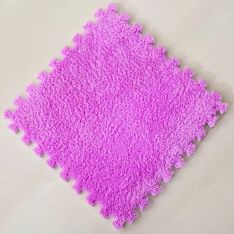 30X30cm DIY Jigsaw Shaggy Carpet Living Room Bedroom Soft Floor Area Rug Children Kids Magic Patchwork Plush Mat Baby Play Mats