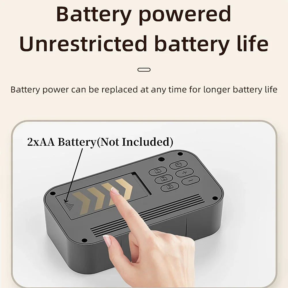 Battery Powered LCD Alarm Clock TEMP Date Week 3 Alarms Backlight Snooze Table  Clock Night Vision Function12/24H Digital Clock