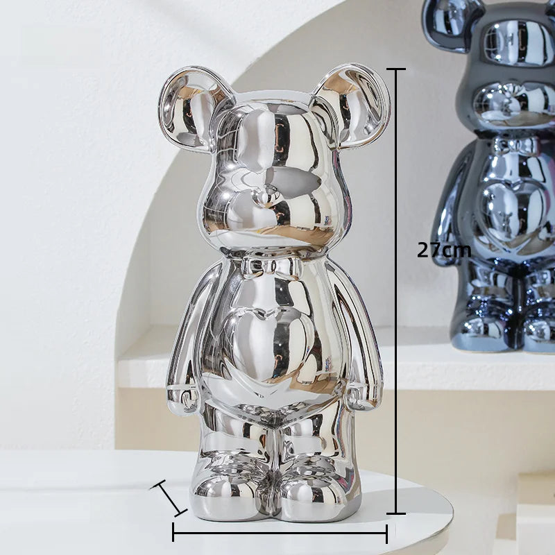 17/27/cm Aesthetic Bear brick Ceramic Staute Teddy Bear decor action figure Sculptures Ornament for room Home Decoration Crafts
