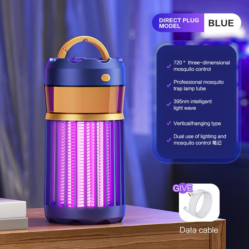New 3 in 1 electric mosquito killer lamp portable USB fast charging outdoor night light electric shock mosquito killer lamp