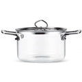Modern High Borosilicate Glass Cooking Pot Transparent Dual Handles Soup Pot Heat Resistant with Lid Glass Saucepan Noodle