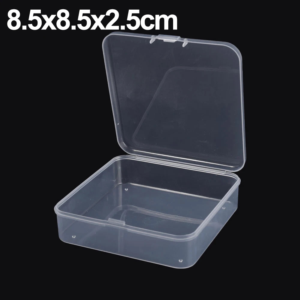 20/1x Plastic Containers Clear Small Storage Box with Hinged Lid for Small Items Crafts Jewelry Tabletop Storage Accessories