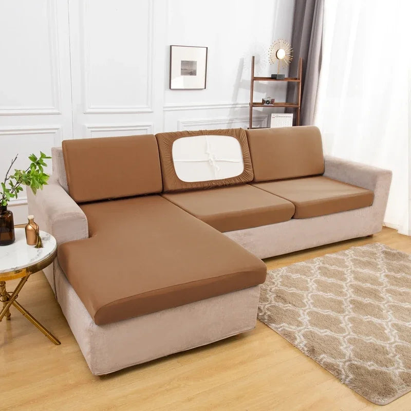 New Summer Silk Spandex Seat Cover Sofa Cushion Pad Protect Living Room Couch Slipcover 1 2 3 4 Seater Sofa Seat Covers