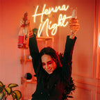 Henna Night LED Neon Sign Customized - Henna Party Lighting, Henna Day Decoration for Bridal Shower, Wedding Background Wall Art