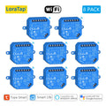 LoraTap Tuya Smart Roller Shutter Curtain Blinds Switch Tubular Motor Percentage Remote Voice Control by Google Home Alexa