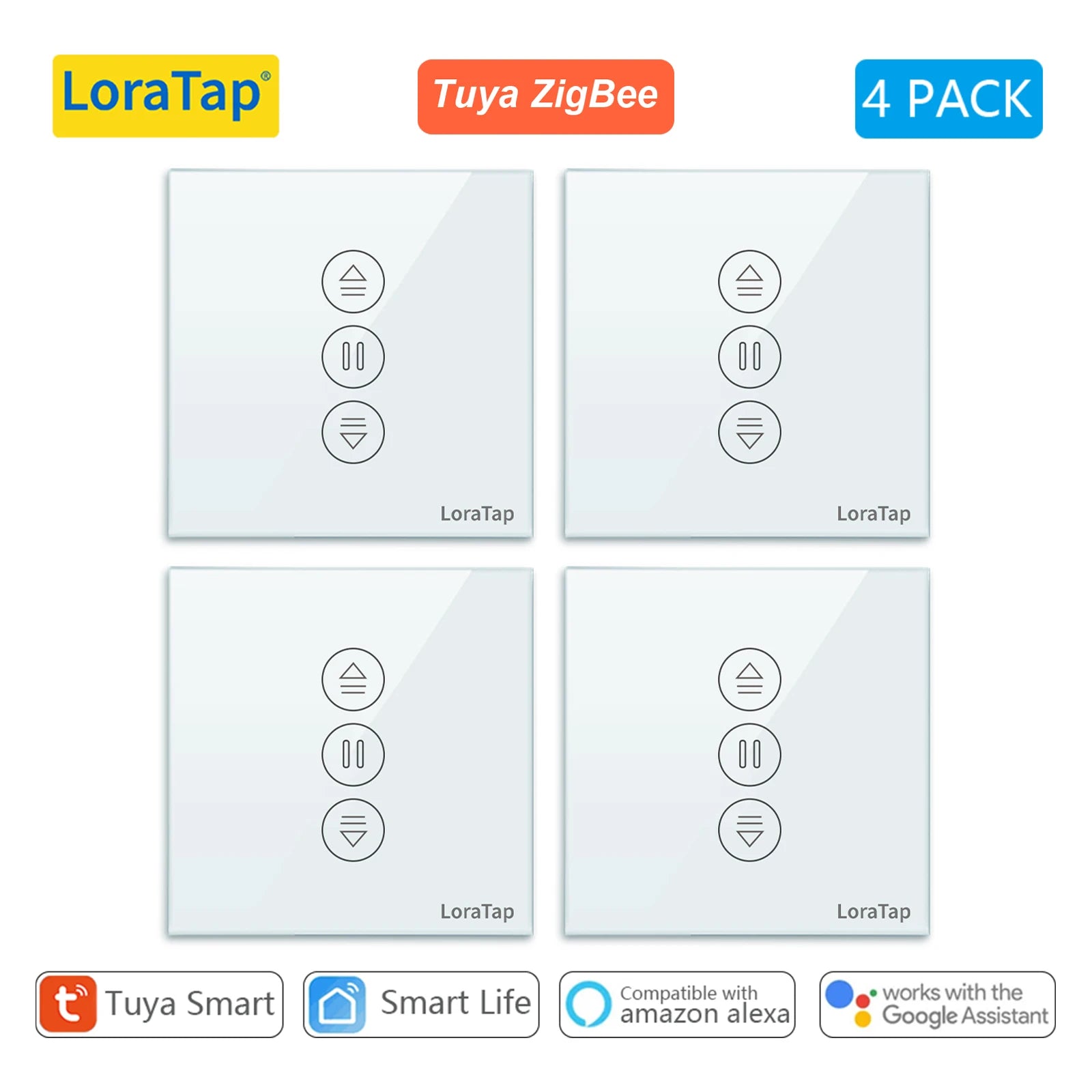 LoraTap ZigBee Curtains Roller Shutters Blinds Switch Control Connected Motor Google Home Alexa Electric Window Tuya Smart Life