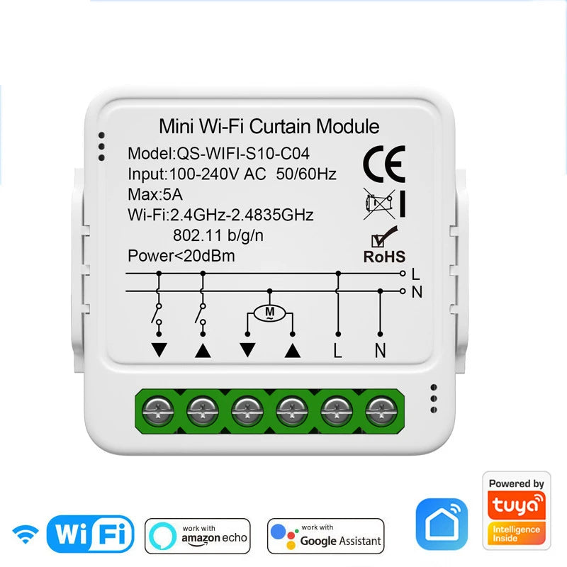 Tuya WiFi Zigbee Smart Curtain Switch Module Connect Roller Blinds Shutter Electric Motor Work with Alexa Google Home Smart Life