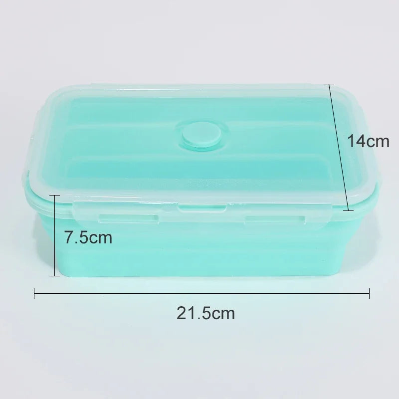 Collapsible Food Storage Containers Silicone Lunch Box with Lid Food Bowls Kitchen Stackable Lunch Box for Pantry Freezer Safe
