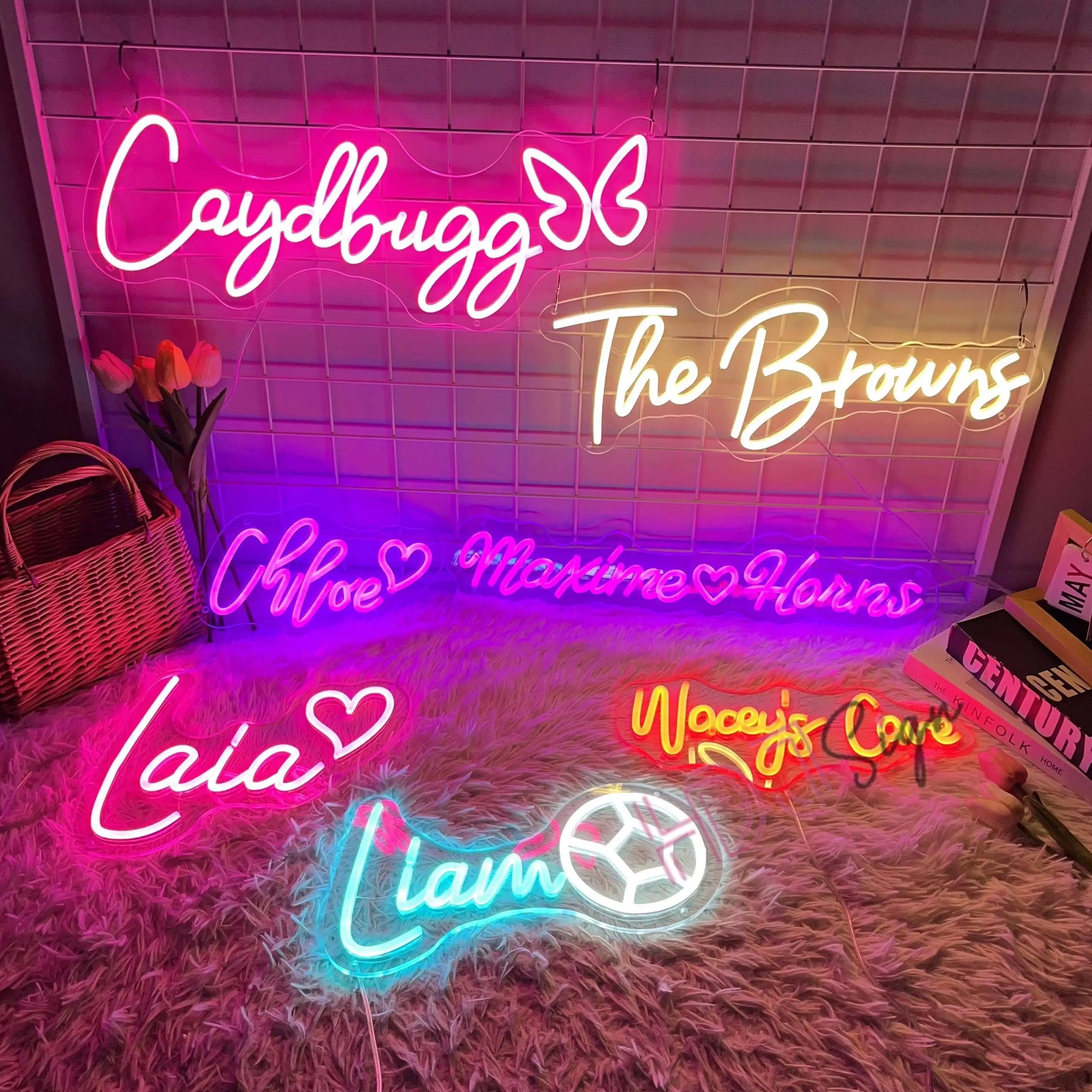 Custom Neon Sign LED First Name Light Kids Name Neon Personalized Sign Teenage Room Decor Neon Led Lamp for Bedroom Wall Decor