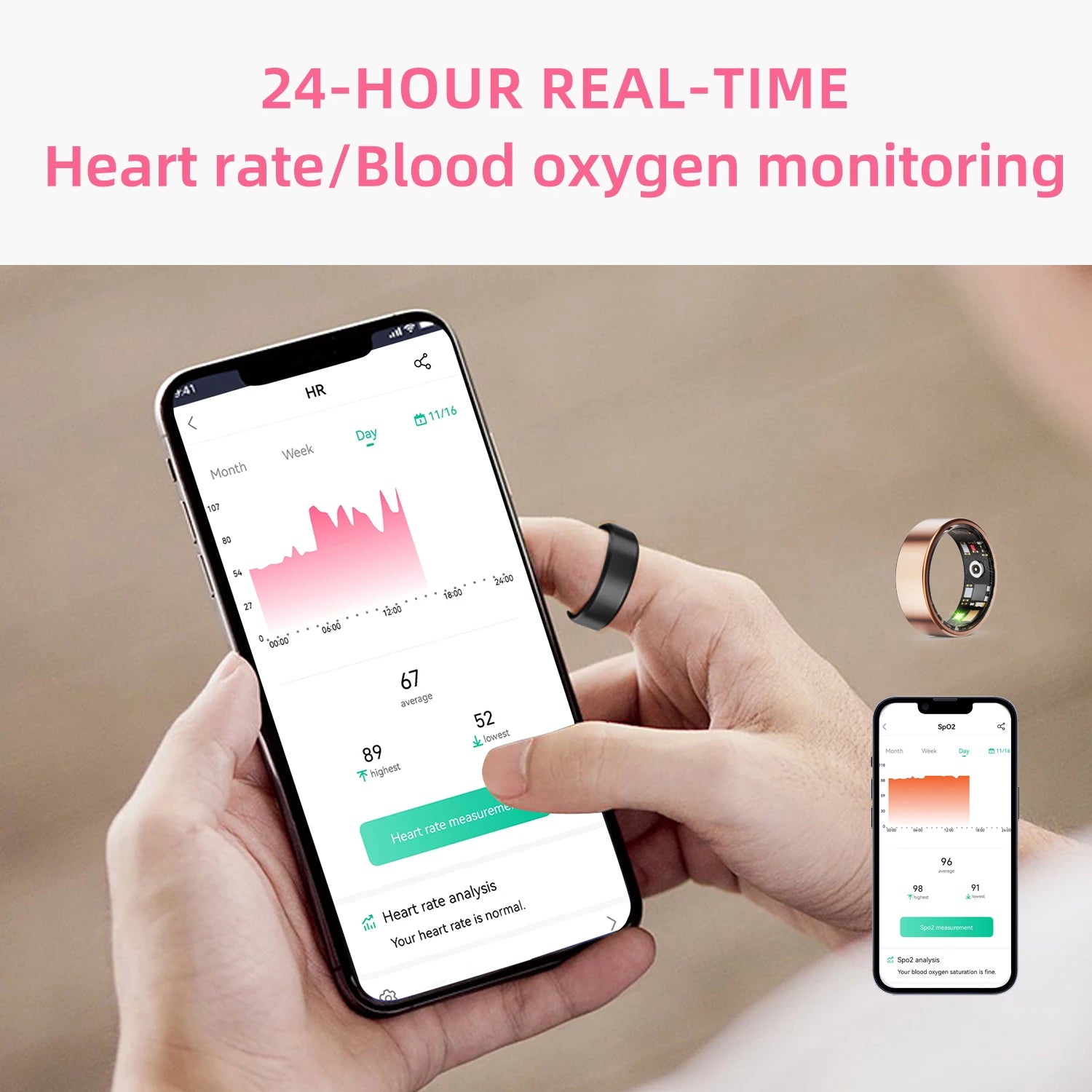 2026 New smart ring equipped with healthmonitor， sleep monitor, men's and women's waterproof multifunctional sports ring