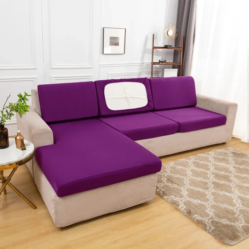 New Summer Silk Spandex Seat Cover Sofa Cushion Pad Protect Living Room Couch Slipcover 1 2 3 4 Seater Sofa Seat Covers