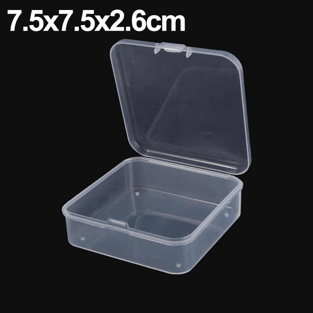 20/1x Plastic Containers Clear Small Storage Box with Hinged Lid for Small Items Crafts Jewelry Tabletop Storage Accessories