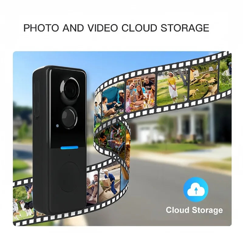 Tuya Outdoor Wireless Doorbell Solar Cover 1080P Video Intercom 2-way Audio Motion Detection Peephole Door Camera Wifi Doorbell