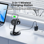 Toocki Qi2.2 Magnetic Wireless Charger 25W Fast Charging 3-in-1 Desktop Wireless Charger For iPhone 15 16 17 Apple Watch Earbuds