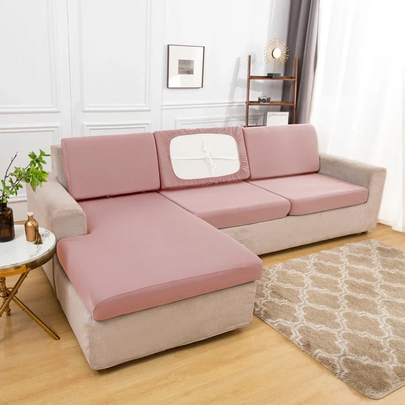 New Summer Silk Spandex Seat Cover Sofa Cushion Pad Protect Living Room Couch Slipcover 1 2 3 4 Seater Sofa Seat Covers