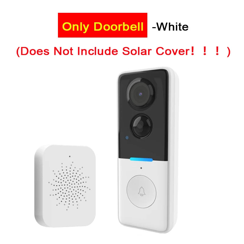 Tuya Outdoor Wireless Doorbell Solar Cover 1080P Video Intercom 2-way Audio Motion Detection Peephole Door Camera Wifi Doorbell