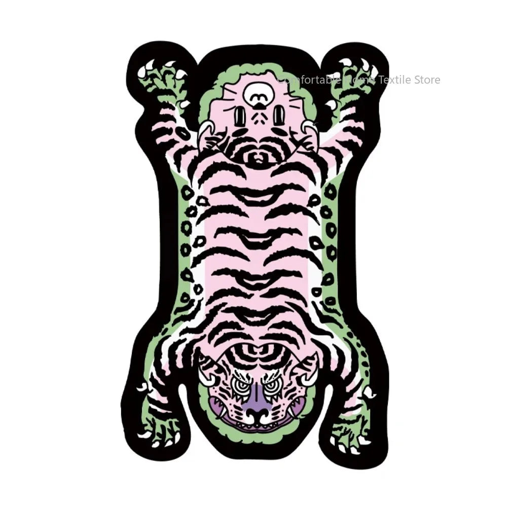 Carpet Living Room Cute Cartoon Tiger Decor Carpets Children Bedroom Bedside Large Area Rug Home Decoration Cloakroom Foot Mat