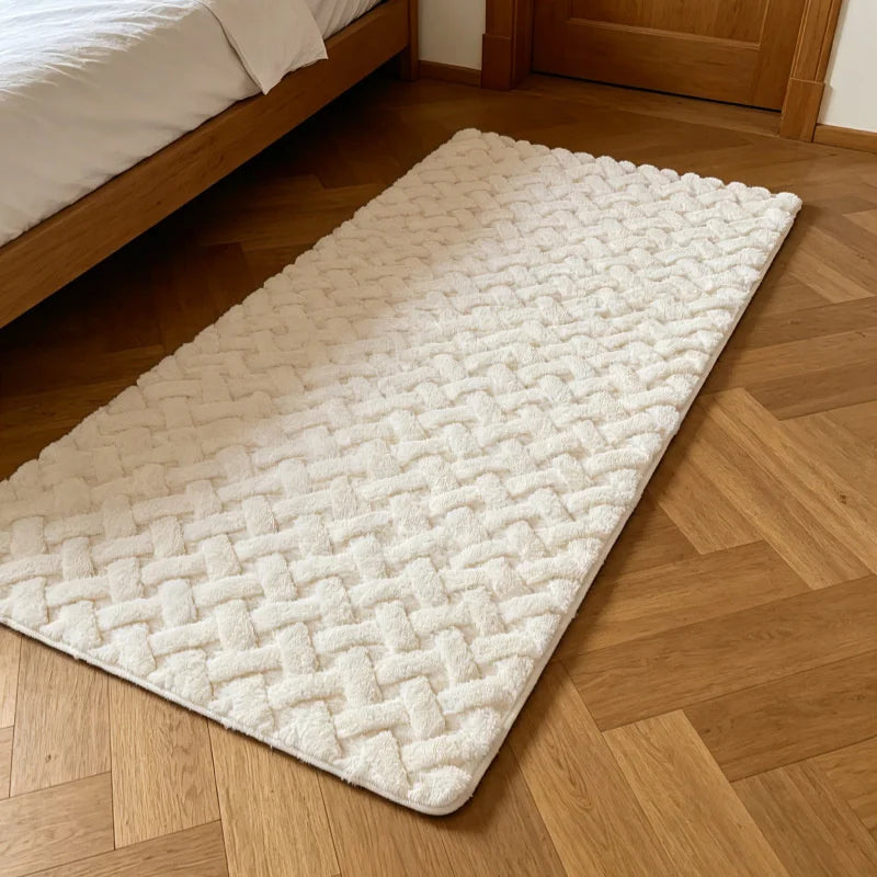 Fluffy Faux Rabbit Fur Carpet for Bedroom Floor Mat Plush Bedside Area Rug Soft Anti Slip Kid Room Sofa Home Decor Washable Rug