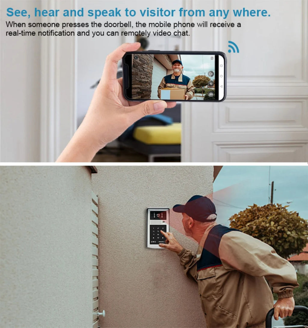 Tuya Smart Wifi Video Doorbell Intercom System 1080P Wireless video door phone Outdoor WIFI Camera RFID Card for Home Apartment