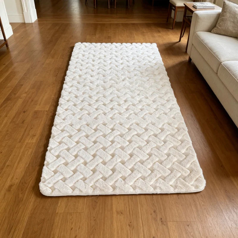 Fluffy Faux Rabbit Fur Carpet for Bedroom Floor Mat Plush Bedside Area Rug Soft Anti Slip Kid Room Sofa Home Decor Washable Rug