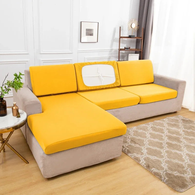 New Summer Silk Spandex Seat Cover Sofa Cushion Pad Protect Living Room Couch Slipcover 1 2 3 4 Seater Sofa Seat Covers