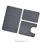 Soft Absorbent Bathroom Carpet Set NonSlip Washable Toilet Mats Flannel Rugs for Home Gym and Salon
