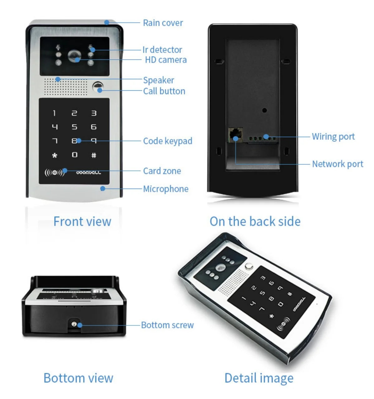 Tuya Smart Wifi Video Doorbell Intercom System 1080P Wireless video door phone Outdoor WIFI Camera RFID Card for Home Apartment