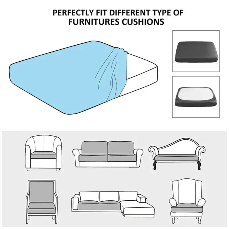 New Summer Silk Spandex Seat Cover Sofa Cushion Pad Protect Living Room Couch Slipcover 1 2 3 4 Seater Sofa Seat Covers