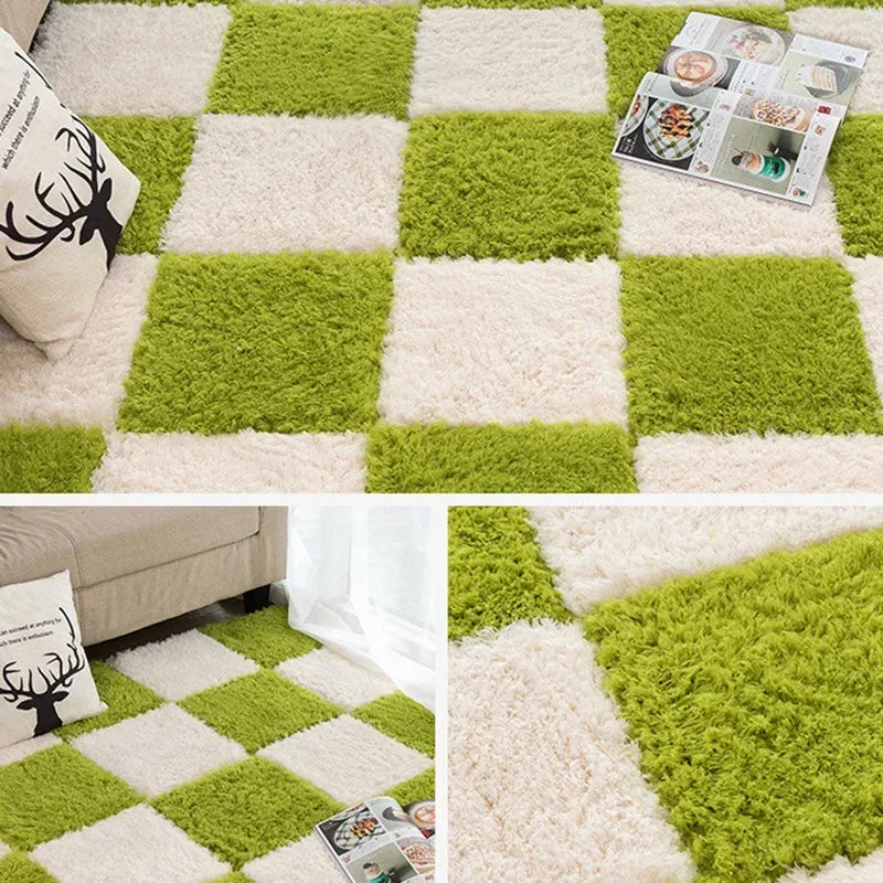 30X30cm DIY Jigsaw Shaggy Carpet Living Room Bedroom Soft Floor Area Rug Children Kids Magic Patchwork Plush Mat Baby Play Mats
